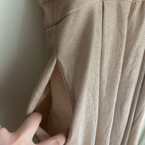 Jules & Cleo Glitter Gold High Neck Short A-Line Dress Size 10 Fit & Flare Mini - Picture 5 of 9